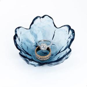 Crystal Blue Flower Jewelry Tray for Vanity