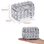 ELLDoo Silver Crystal Jewelry Box and Trinket Organizer