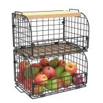 Stackable Wire Baskets for Kitchen Storage