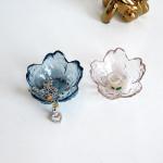 Crystal Blue Flower Jewelry Tray for Vanity