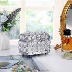 ELLDoo Silver Crystal Jewelry Box and Trinket Organizer