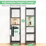 5-Tier Adjustable Kitchen Storage Shelves with Wheels