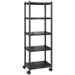 5-Tier Adjustable Kitchen Storage Shelves with Wheels