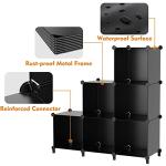 HOMIDEC Closet Organizers and Storage, 9 Cube Storage Organizer, Portable Closet Organizer Cubes Shelves for Clothes, Bedroom, Kids Room, Bathroom, Wardrobe, Garment Racks, Black