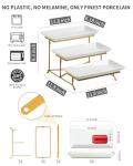 Porcelain 3-Tier Serving Stand with Gold Accents
