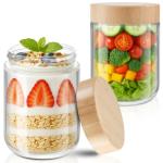 Bamboo Lid Overnight Oats & Chia Pudding Jars
