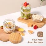 Bamboo Lid Overnight Oats & Chia Pudding Jars