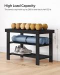 SONGMICS Shoe Rack Bench, 3-Tier Bamboo Shoe Storage Organizer, Entryway Bench, Holds Up to 286 lb, 11.3 x 27.6 x 17.8 Inches, for Entryway Bathroom Bedroom, Ink Black ULBS04H