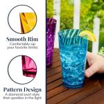 Acrylic Reusable Drinking Glasses Set of 8