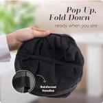 Handy Laundry Collapsible Mesh Pop Up Hamper with Wide Opening and Side Pocket - Breathable, Sturdy, Foldable, and Space-Saving Design for Clothes and Storage (Black)