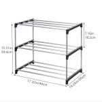 Jucaifu Stackable Small Shoe Rack, Entryway, Hallway and Closet Space Saving Storage and Organization (3-Tier, Black)