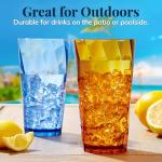 Acrylic Reusable Drinking Glasses Set of 8