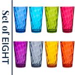 Acrylic Reusable Drinking Glasses Set of 8