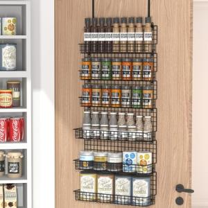 6-Tier Wall-Mounted Spice Rack Organizer