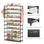 10-Tier Shoe Rack for 50 Pairs - Black