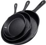 Simple Chef Cast Iron Skillet Set - 3 Pieces