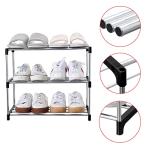 Jucaifu Stackable Small Shoe Rack, Entryway, Hallway and Closet Space Saving Storage and Organization (3-Tier, Black)