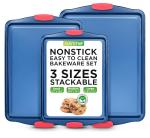 NutriChef 3-Piece Nonstick Baking Pans Set