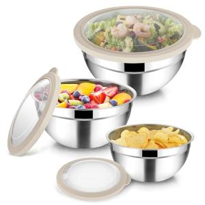 TeamFar Nesting Mixing Bowls with Airtight Lids