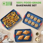 NutriChef 3-Piece Nonstick Baking Pans Set