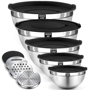 Stainless Steel Mixing Bowls Set with Lids