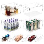 Tiawudi 10-Piece Clear Plastic Storage Bin Set