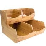 Bamboo Stackable Pantry Storage Bins - Set of 3