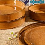 Santorini Mist Double Bowl Terracotta Dinnerware Set
