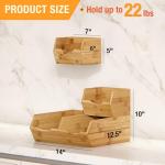 Bamboo Stackable Pantry Storage Bins - Set of 3