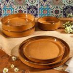 Santorini Mist Double Bowl Terracotta Dinnerware Set