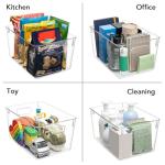 Tiawudi 10-Piece Clear Plastic Storage Bin Set