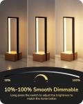 Dimmable LED Bedside Lamp with Wooden Base