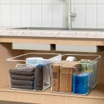 Tiawudi 10-Piece Clear Plastic Storage Bin Set