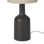 Matte Black Ceramic Table Lamp with Oatmeal Shade