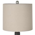 Matte Black Ceramic Table Lamp with Oatmeal Shade