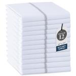 12 Pack Grey Stripe Cotton Kitchen Hand Towels