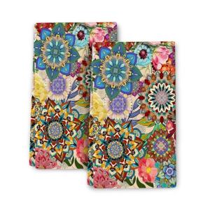 Boho Floral Kitchen Towels Set of 2
