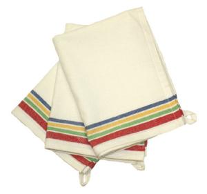 Vintage Multi-Striped Cotton Dish Towels - Set of 3
