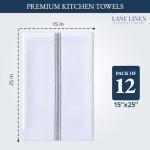12 Pack Grey Stripe Cotton Kitchen Hand Towels