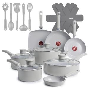 T-Fal 20-Piece Ceramic Nonstick Cookware Set