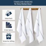 12 Pack Grey Stripe Cotton Kitchen Hand Towels