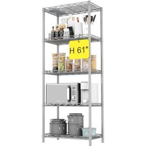 5-Tier Metal Shelving Unit for Home Storage