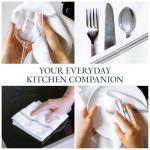 12 Pack Grey Stripe Cotton Kitchen Hand Towels