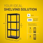 Durable 4-Shelf Plastic Storage Shelves Unit
