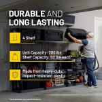 Durable 4-Shelf Plastic Storage Shelves Unit