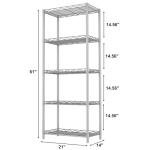 5-Tier Metal Shelving Unit for Home Storage