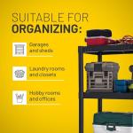 Durable 4-Shelf Plastic Storage Shelves Unit