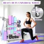 Yoga Mat and Home Gym Storage Rack with Wheels