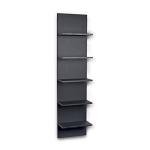 Danya B. Narrow Decorative Wall Mount Vertical Shelving Unit – Modern Column with 5 Shelves Home or Office for Books, Décor Display (Black)