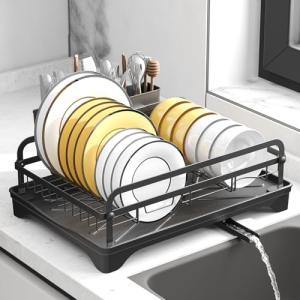 Large Dish Drying Rack with Utensil Holder
